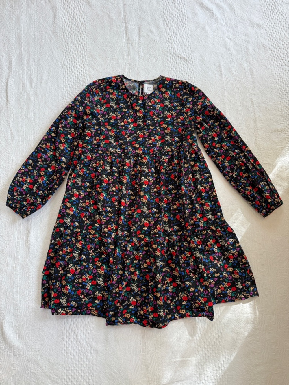 Gap Floral Maternity Dress Size Small 100% Cotton Long Sleeve